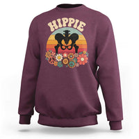 Hip Replacement Recovery Sweatshirt Hippie 70s Retro Sunset Floral Anatomy Graphic