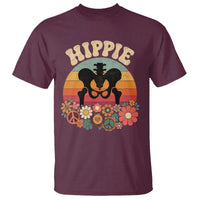 Hip Replacement Recovery T Shirt Hippie 70s Retro Sunset Floral Anatomy Graphic