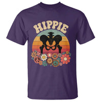 Hip Replacement Recovery T Shirt Hippie 70s Retro Sunset Floral Anatomy Graphic