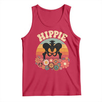 Hip Replacement Recovery Tank Top Hippie 70s Retro Sunset Floral Anatomy Graphic
