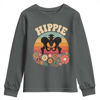 Hip Replacement Recovery Youth Sweatshirt Hippie 70s Retro Sunset Floral Anatomy Graphic