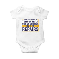 Funny Surgery Recovery Graphic Baby Onesie Sorry This Person Is Temporarily Out Of Service Hip Knee Shoulder Joint Replacement