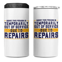 Funny Surgery Recovery Graphic 4 in 1 Can Cooler Tumbler Sorry This Person Is Temporarily Out Of Service Hip Knee Shoulder Joint Replacement
