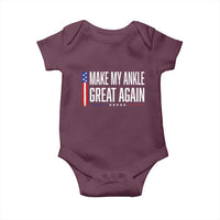 Make My Ankle Great Again Funny Ankle Surgery Recovery Baby Onesie Vintage USA Flag Patriotic