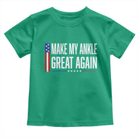 Make My Ankle Great Again Funny Ankle Surgery Recovery Toddler T Shirt Vintage USA Flag Patriotic