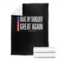 Make My Shoulder Great Again Funny Shoulder Surgery Recovery Throw Blanket Vintage USA Flag Patriotic