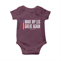 Make My Leg Great Again Funny Broken Leg Surgery Recovery Baby Onesie Vintage USA Flag Patriotic