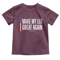 Make My Leg Great Again Funny Broken Leg Surgery Recovery Toddler T Shirt Vintage USA Flag Patriotic