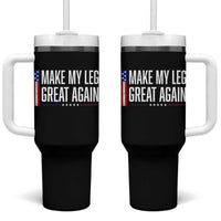 Make My Leg Great Again Funny Broken Leg Surgery Recovery Tumbler With Handle Vintage USA Flag Patriotic