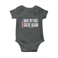 Make My Knee Great Again Funny Broken Knee Surgery Recovery Baby Onesie Vintage USA Flag Patriotic