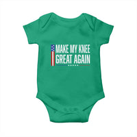 Make My Knee Great Again Funny Broken Knee Surgery Recovery Baby Onesie Vintage USA Flag Patriotic
