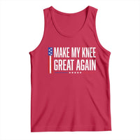 Make My Knee Great Again Funny Broken Knee Surgery Recovery Tank Top Vintage USA Flag Patriotic
