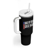 Make My Knee Great Again Funny Broken Knee Surgery Recovery Tumbler With Handle Vintage USA Flag Patriotic
