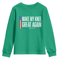 Make My Knee Great Again Funny Broken Knee Surgery Recovery Youth Sweatshirt Vintage USA Flag Patriotic