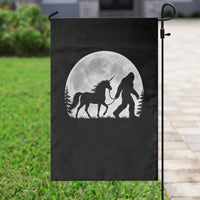 Bigfoot Walking Unicorn Garden Flag Full Moon Sasquatch Fantasy Forest Silhouette
