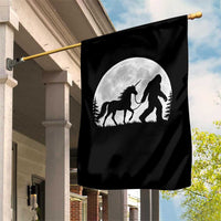 Bigfoot Walking Unicorn Garden Flag Full Moon Sasquatch Fantasy Forest Silhouette