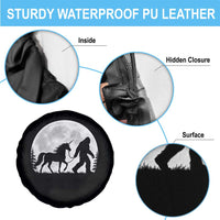 Bigfoot Walking Unicorn Spare Tire Cover Full Moon Sasquatch Fantasy Forest Silhouette