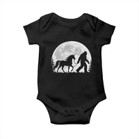 Bigfoot Walking Unicorn Baby Onesie Full Moon Sasquatch Fantasy Forest Silhouette