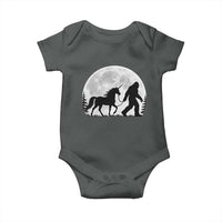 Bigfoot Walking Unicorn Baby Onesie Full Moon Sasquatch Fantasy Forest Silhouette