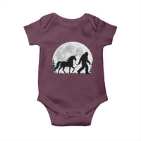 Bigfoot Walking Unicorn Baby Onesie Full Moon Sasquatch Fantasy Forest Silhouette