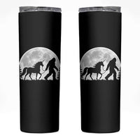 Bigfoot Walking Unicorn Skinny Tumbler Full Moon Sasquatch Fantasy Forest Silhouette