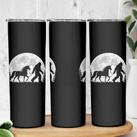 Bigfoot Walking Unicorn Skinny Tumbler Full Moon Sasquatch Fantasy Forest Silhouette
