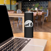 Bigfoot Walking Unicorn Skinny Tumbler Full Moon Sasquatch Fantasy Forest Silhouette