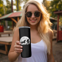 Bigfoot Walking Unicorn Skinny Tumbler Full Moon Sasquatch Fantasy Forest Silhouette