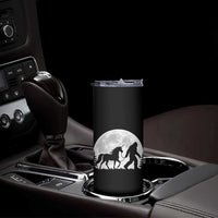 Bigfoot Walking Unicorn Skinny Tumbler Full Moon Sasquatch Fantasy Forest Silhouette