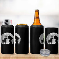 Bigfoot Boop Unicorn 4 in 1 Can Cooler Tumbler Funny Sasquatch Full Moon Fantasy Forest Silhouette