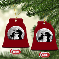 Bigfoot Boop Unicorn Ceramic Ornament Funny Sasquatch Full Moon Fantasy Forest Silhouette