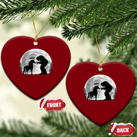 Bigfoot Boop Unicorn Ceramic Ornament Funny Sasquatch Full Moon Fantasy Forest Silhouette
