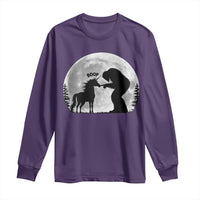 Bigfoot Boop Unicorn Long Sleeve Shirt Funny Sasquatch Full Moon Fantasy Forest Silhouette