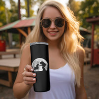 Bigfoot Boop Unicorn Skinny Tumbler Funny Sasquatch Full Moon Fantasy Forest Silhouette
