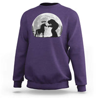 Bigfoot Boop Unicorn Sweatshirt Funny Sasquatch Full Moon Fantasy Forest Silhouette