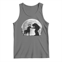 Bigfoot Boop Unicorn Tank Top Funny Sasquatch Full Moon Fantasy Forest Silhouette