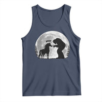 Bigfoot Boop Unicorn Tank Top Funny Sasquatch Full Moon Fantasy Forest Silhouette