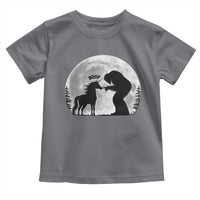 Bigfoot Boop Unicorn Toddler T Shirt Funny Sasquatch Full Moon Fantasy Forest Silhouette