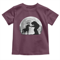 Bigfoot Boop Unicorn Toddler T Shirt Funny Sasquatch Full Moon Fantasy Forest Silhouette