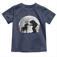 Bigfoot Boop Unicorn Toddler T Shirt Funny Sasquatch Full Moon Fantasy Forest Silhouette
