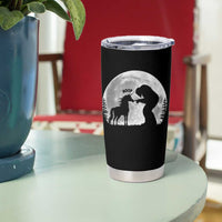 Bigfoot Boop Unicorn Tumbler Cup Funny Sasquatch Full Moon Fantasy Forest Silhouette