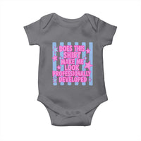 Does This Make Me Look Professionally Developed Baby Onesie Funny Retro Groovy Pink Graphic
