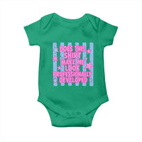 Does This Make Me Look Professionally Developed Baby Onesie Funny Retro Groovy Pink Graphic