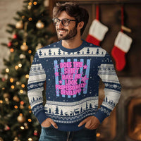 Does This Make Me Look Professionally Developed Ugly Christmas Sweater Funny Retro Groovy Pink Graphic