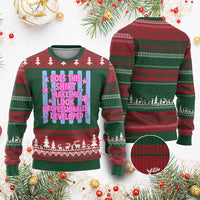 Does This Make Me Look Professionally Developed Ugly Christmas Sweater Funny Retro Groovy Pink Graphic