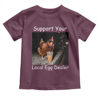 Support Local Dealer Chicken Farmer Toddler T Shirt Funny Animal Graphic Chicken Drinking Iced Coffee