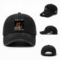 Support Local Dealer Chicken Farmer Washed Cotton Baseball Cap Funny Animal Graphic Chicken Drinking Iced Coffee