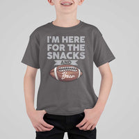 Funny Football Bowl Gift T Shirt For Kid I'm Just Here For The Snacks And Beer