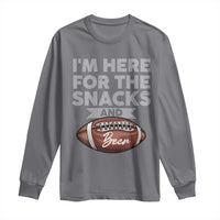 Funny Football Long Sleeve Shirt I'm Just Here For The Snacks And Beer