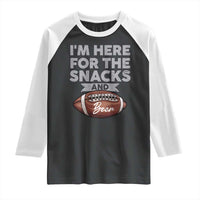 Funny Football Raglan Shirt I'm Just Here For The Snacks And Beer